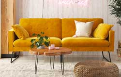 Designer Style Velvet Futon Sofa